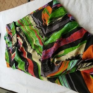 Vintage Julie Dillon size 12 multicolored maxi dress with fabric belt